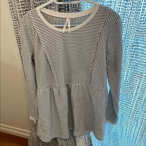 Striped Long Sleeve Maternity Peplum Top